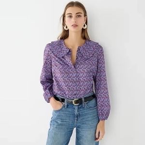 J crew Ruffle-collar button-up shirt in Liberty®